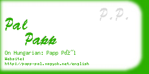 pal papp business card